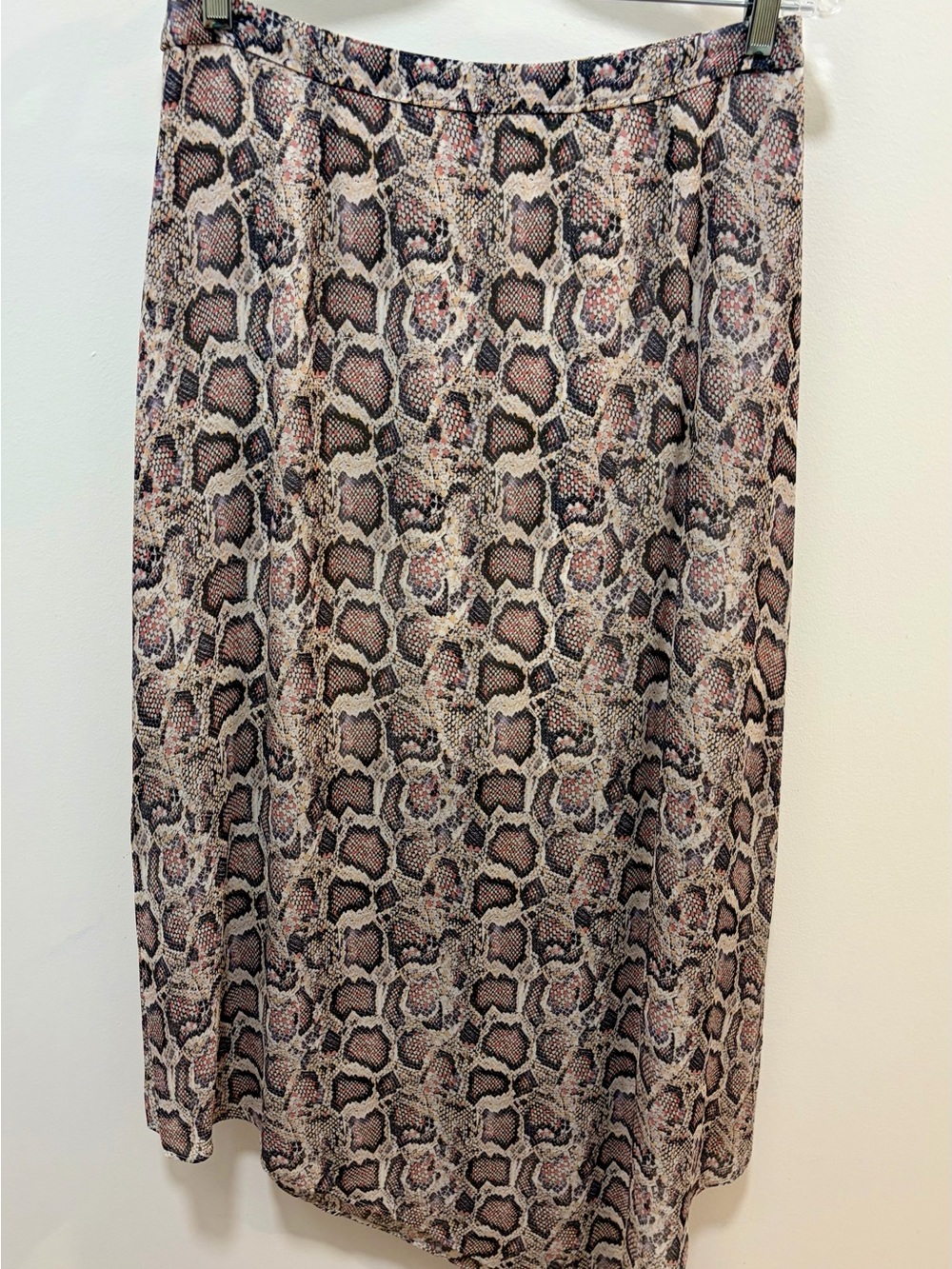 AllSaints Snake Print Asymmetrical Midi Skirt | UK 12 US 8 | Slightly Dangerous